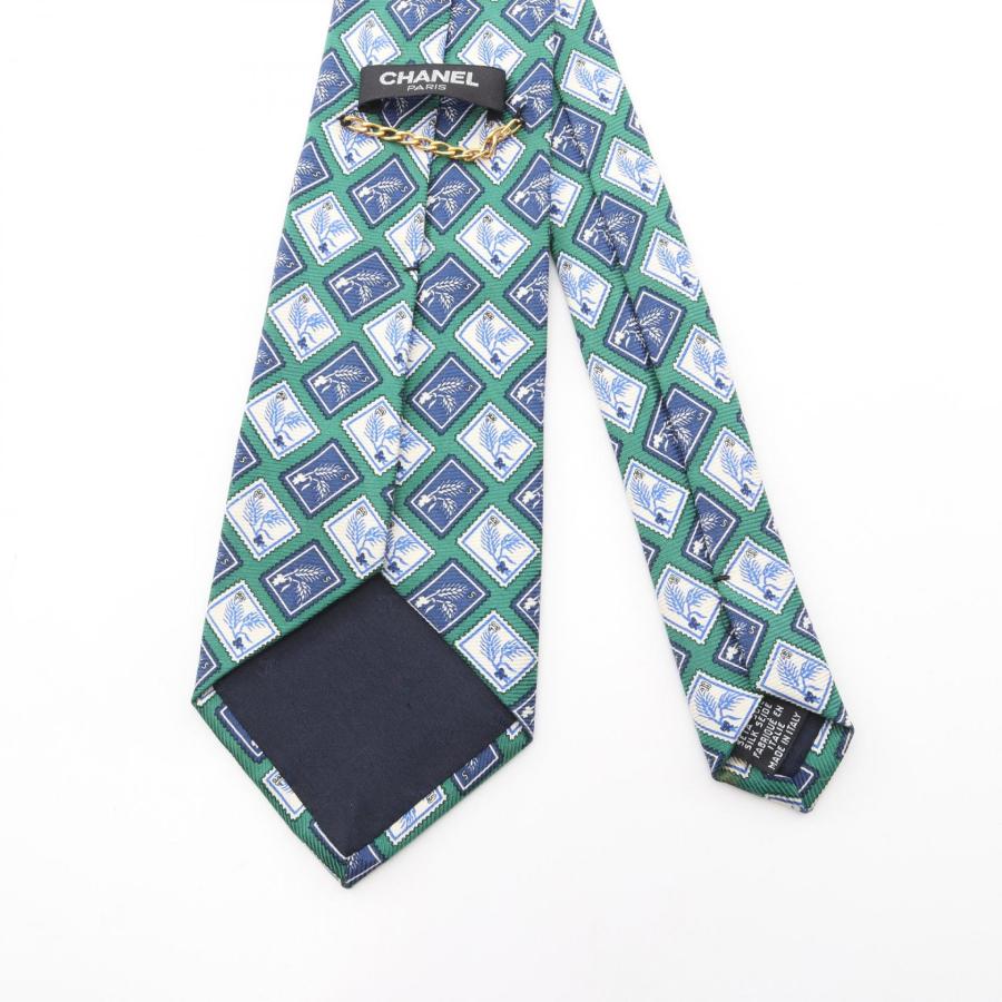 CHANEL シャネル ネクタイ 切手柄 CHANEL（シャネル） 切手柄 ブランドオフ シルク ネクタイ 中古 メンズ