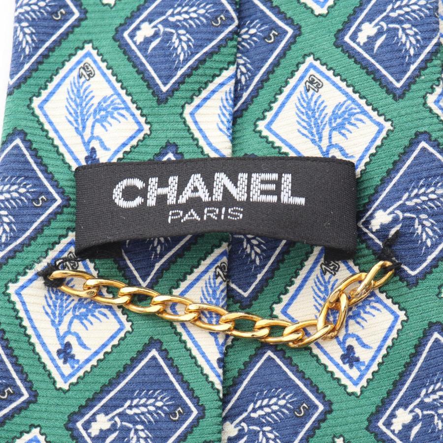 CHANEL シャネル ネクタイ 切手柄 CHANEL（シャネル） 切手柄 ブランドオフ シルク ネクタイ 中古 メンズ