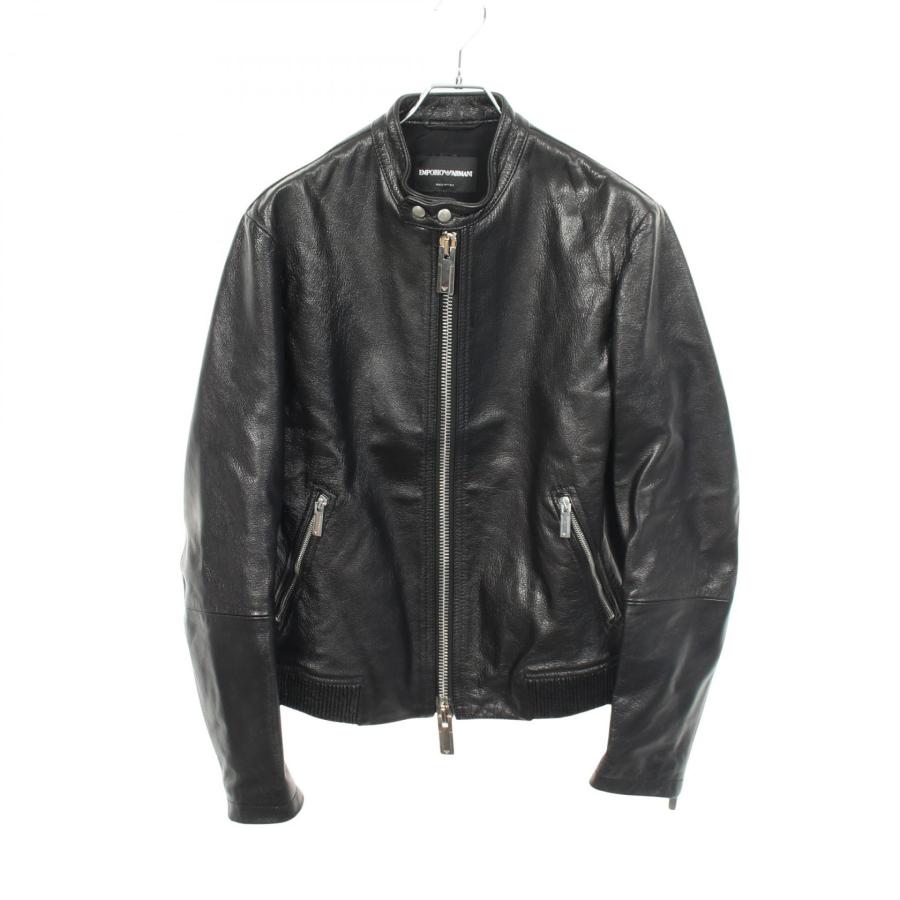 【美品】エンポリオ アルマーニ レザージャケット レザー ブルゾン ライダース EMPORIO ARMANI エンポリオ・アルマーニ ブランドオフ Emporio Armani