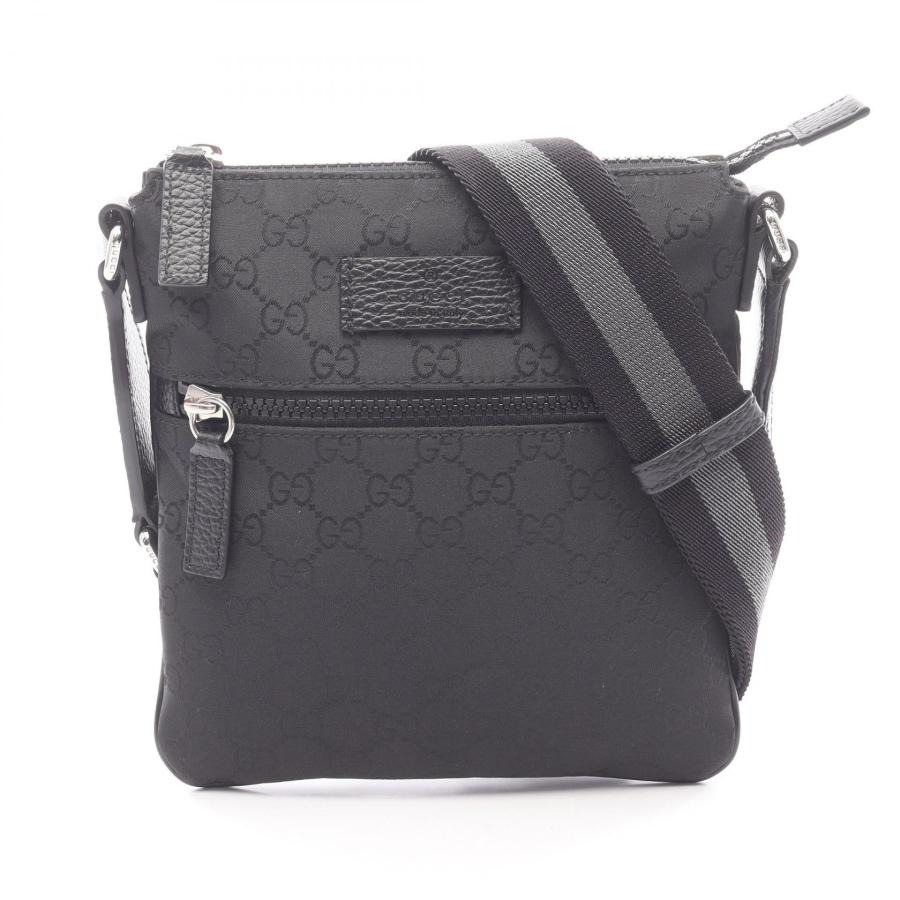 GUCCI GG柄 ナイロン ショルダーバッグ ブラック　※使用感あり GUCCI（グッチ） GG柄 ブランドオフ ナイロン ショルダーバッグ GG