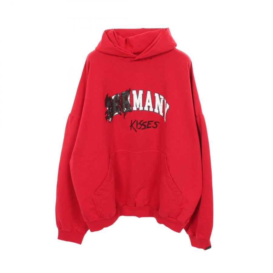 む*し様 Balenciaga ダメージ加工 フード付きパーカー BALENCIAGA（バレンシアガ） MANY KISSES ダメージ加工 ブランドオフ