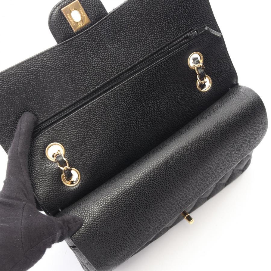 シャネル CHANEL マトラッセ Wフラップ ショルダーバッグ バッグ キャビアスキン(グレインドカーフ) レディース ブラック系 【中古】 CHANEL（シャネル） マトラッセ Wフラップ ブランドオフ キャビア