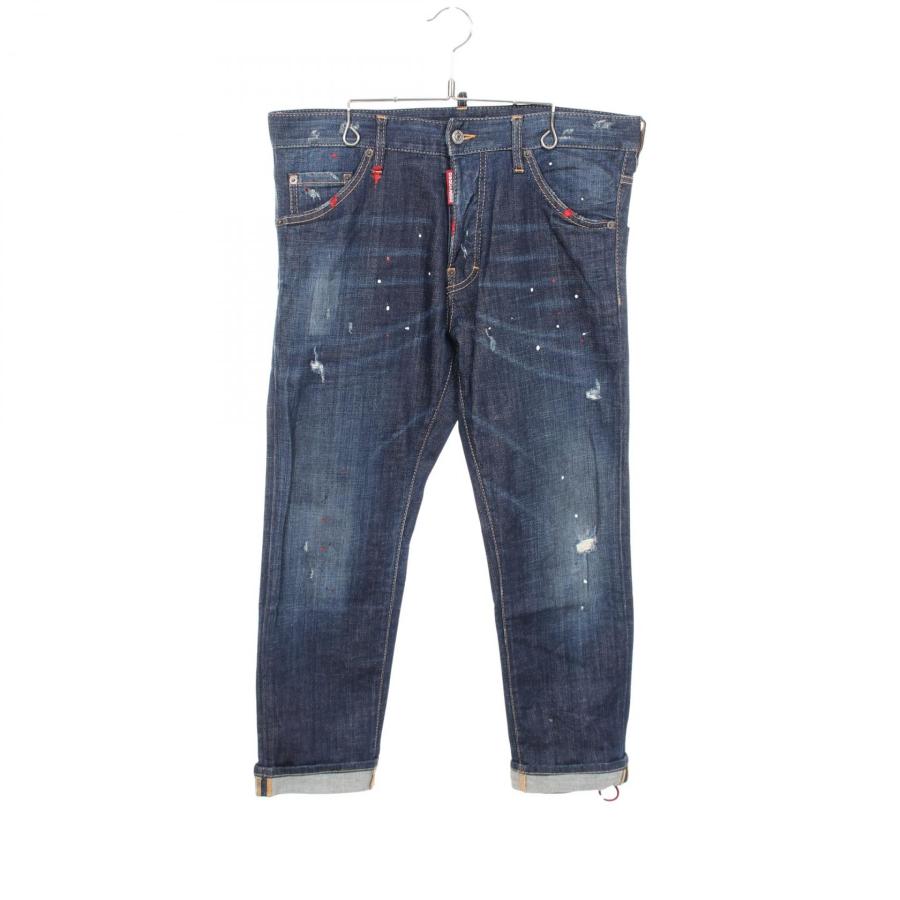 ディースクエアード DSQUARED2 Cool Guy Jean ダメージ加工 ペイント加工 ボタンフライ デニムパンツ 衣料品 ボトムス コットン メンズ ネイビー系 S74LB0202 【中古】 DSQUARED2（ディースクエアード） Cool Guy Jean ダメージ加工