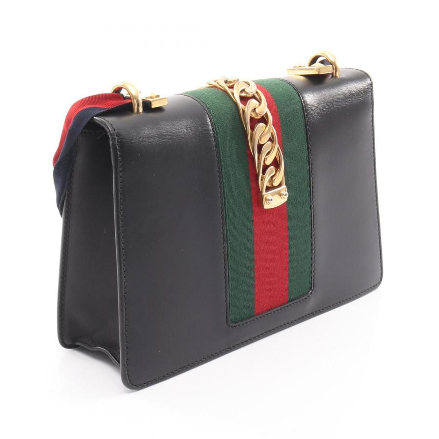 GUCCI（グッチ） シルヴィ スモール ウェブライン ブランドオフ レザー