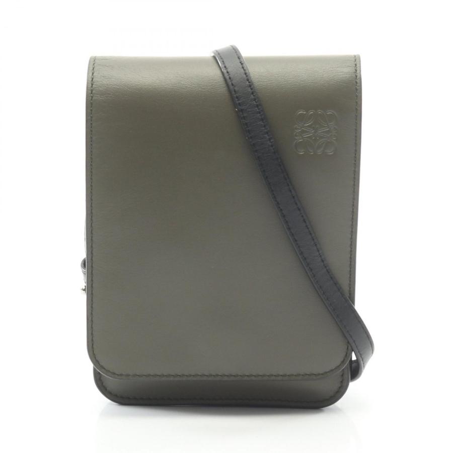 ロエベ LOEWE GUSSET FLAT CROSSBODY ガセット フラット クロスボディバッグ ショルダーバッグ バッグ レザー メンズ ブラウン系 【中古】 LOEWE（ロエベ） GUSSET FLAT CROSSBODY ガセット フラット クロス