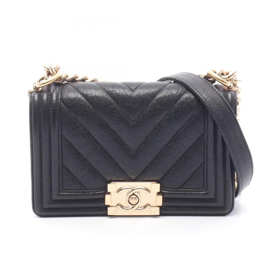 【極美品】CHANELシャネル ボーイ シャネル ケース キャビアスキン CHANEL（シャネル） 爆買 ボーイシャネル スモール シェブロン V
