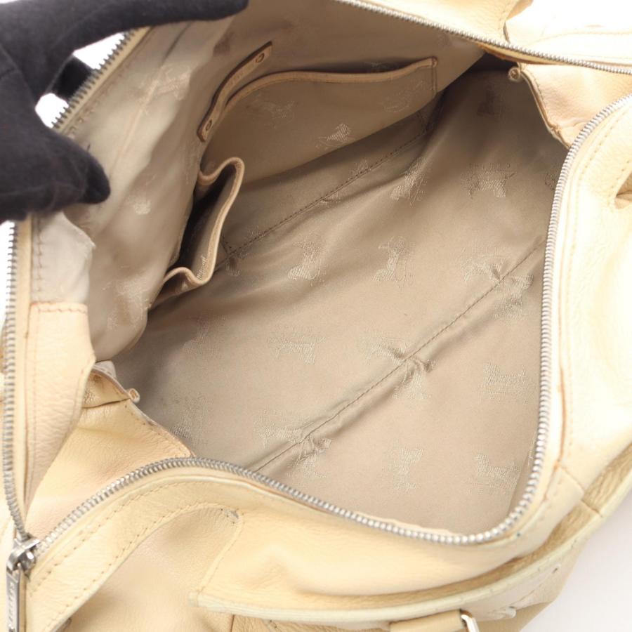 CELINE（セリーヌ） ロゴ ブランドオフ レザー ハンドバッグ レザー