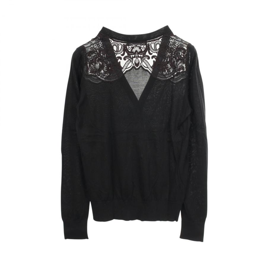 DOLCE&GABBANA - DOLCE&GABBANA レース柄シルク素材ドッキングとろみカーディガン ドルチェアンドガッバーナ レース切替 ニット ブランドオフ DOLCE