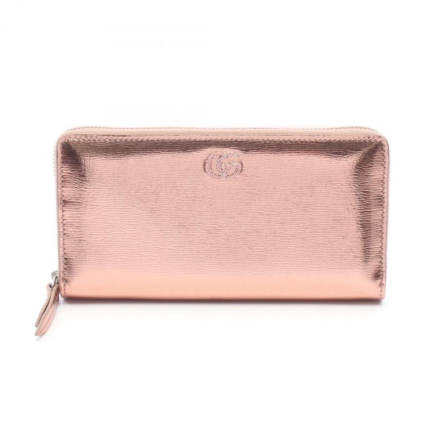 GUCCI（グッチ） ダブルG バイカラー メタリック ブランドオフ レザー 
