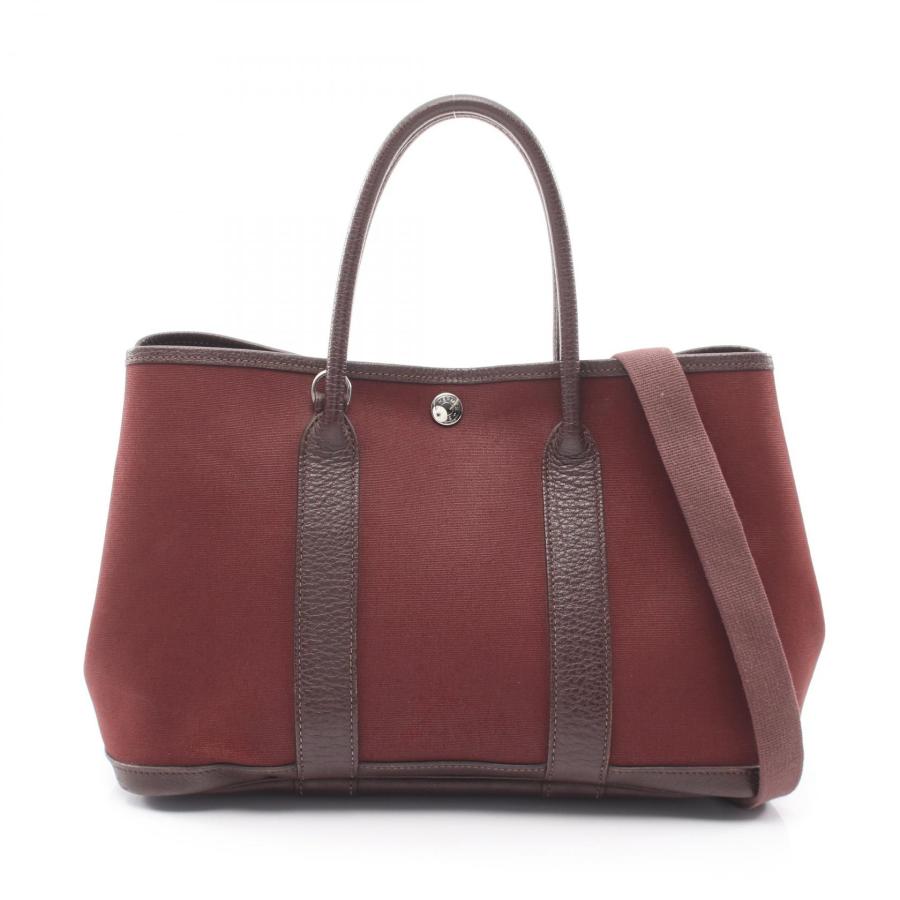 HERMES エルメス ガーデンパーティー TPM キャンバスレザー トワル HERMES（エルメス） ガーデンパーティTPM 2WAY ブランドオフ
