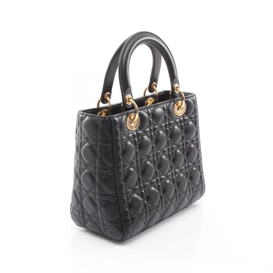 レ*カ様 （正規品）Dior ハンドバッグ ブラック系 レディース 訳あり ディオール LADY DIOR レディディオール ミディアム 2WAY ブランドオフ