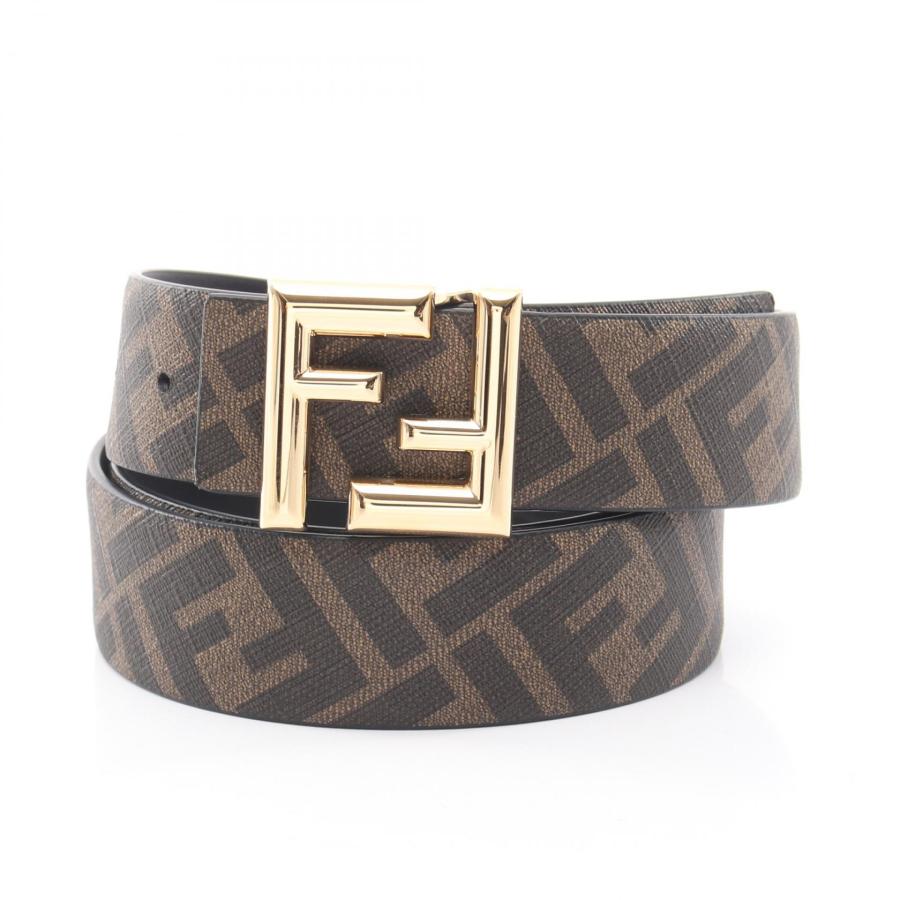 フェンディ ラウンド FFベルト ズッカ リバーシブル ブランドオフ FENDI レザー ベルト カーフレザー メンズの画像