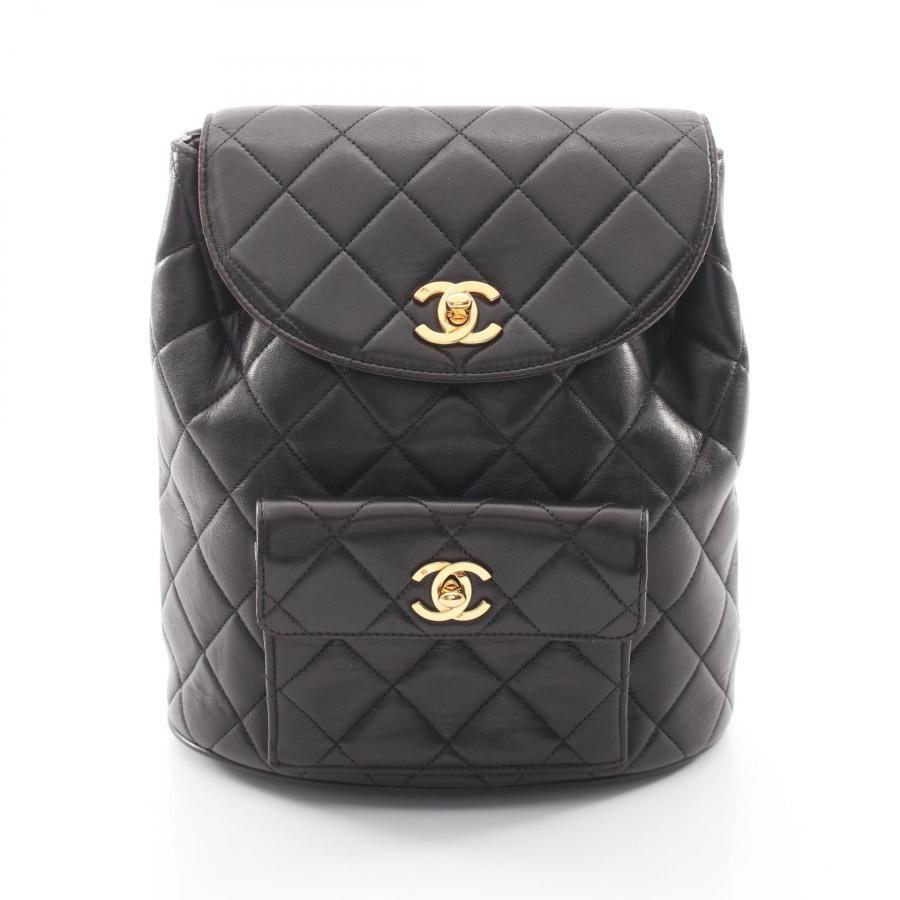 極美品 CHANELマトラッセ ラムスキン Wターンロック チェーン リュック CHANEL（シャネル） マトラッセ ターンロック チェーン ブランドオフ