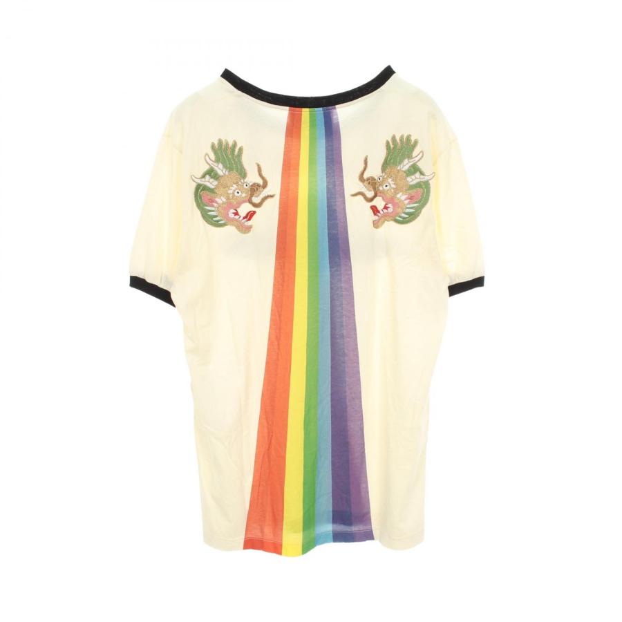 GUCCI グッチ　半袖Tシャツ　モックネック刺繍 GUCCI（グッチ） ドラゴン刺繍 ヴィンテージ加工 ブランドオフ