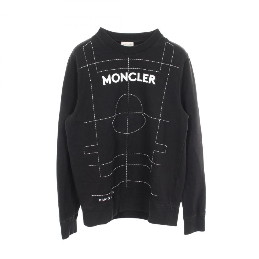 モンクレール MONCLER MONCLER GENIUS 5 CRAIG GREEN ロゴ刺繍 スウェット 衣料品 トップス コットン メンズ ブラック系 【中古】 MONCLER（モンクレール） MONCLER GENIUS 5 CRAIG GREEN ロゴ刺繍
