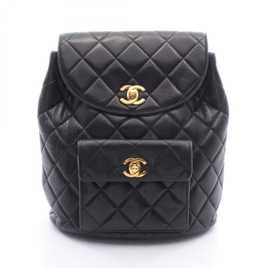 極美品 CHANELマトラッセ オールラムレザーリュック CHANEL（シャネル） マトラッセ ターンロック チェーン ブランドオフ