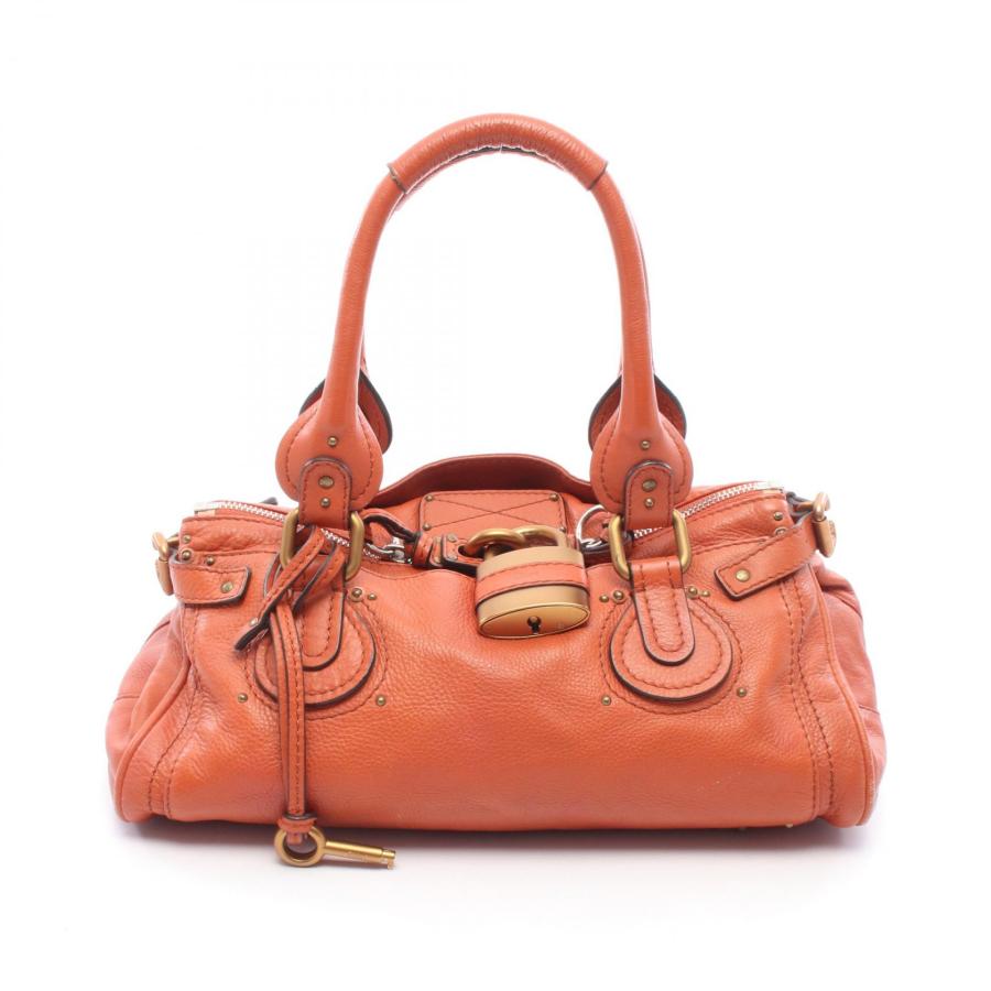 MS Chloe パディントン ミニ　ハンドバッグ　ブラウン系オレンジ Chloe（クロエ） パディントン ブランドオフ レザー ハンドバッグ