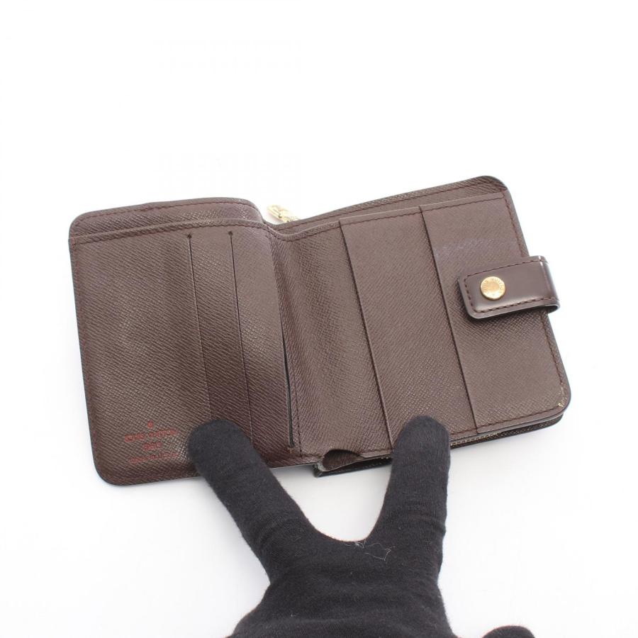 中古 LOUIS VUITTON ダミエ エベヌ 折財布 コンパクト ウォレット LOUIS VUITTON（ルイ・ヴィトン） コンパクトジップ ダミエエベヌ
