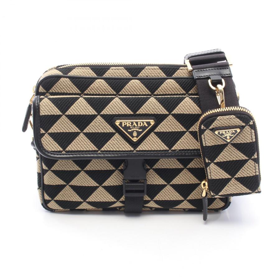 【すぐ発送】PRADA プラダロゴジャガードショルダー斜め掛けバッグキャンバス PRADA（プラダ） シンボル エンブロイダリー ブランドオフ キャンバス