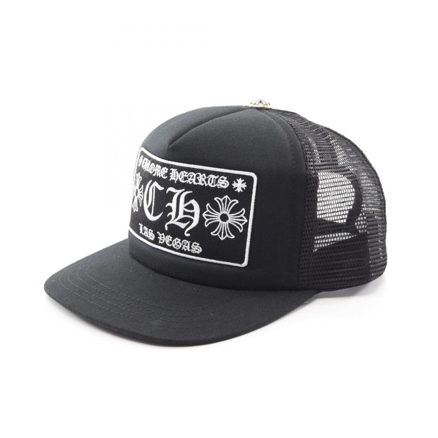 クロムハーツ CHROME HEARTS トラッカーキャップ CHプラス ラスベガス メッシュ キャップ 帽子 コットン / ポリエステル メンズ ブラック系 【中古】 クロムハーツ トラッカーキャップ CHプラス ラスベガス メッシュ