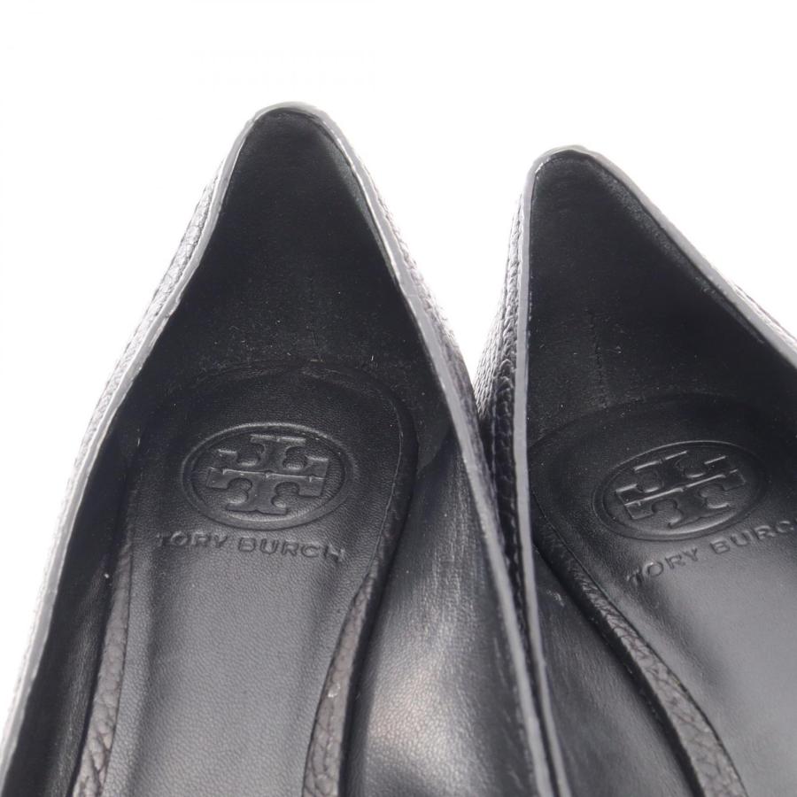 【美品】Tory Burchパンプス サイズ6.5 TORY BURCH（トリーバーチ） ロゴ オープントゥ ブランドオフ レザー