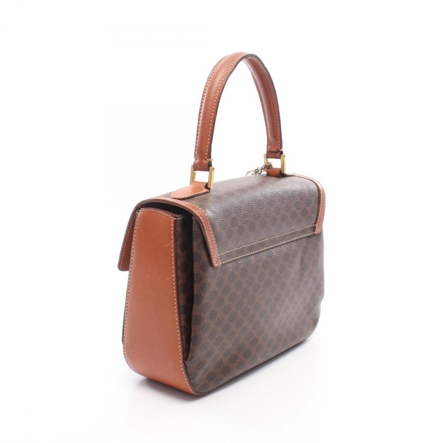 美品 セリーヌ Cマカダム アクセサリーポーチ ハンドバッグ キャンバス レザー CELINE（セリーヌ） マカダム ブランドオフ CELINE PVCコーティング