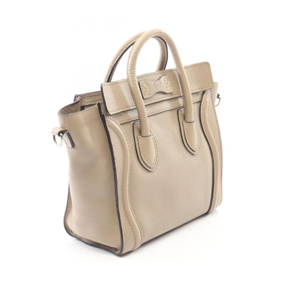 CELINE Luggage Nano 2way ベージュ系 キャンバス レザー CELINE 