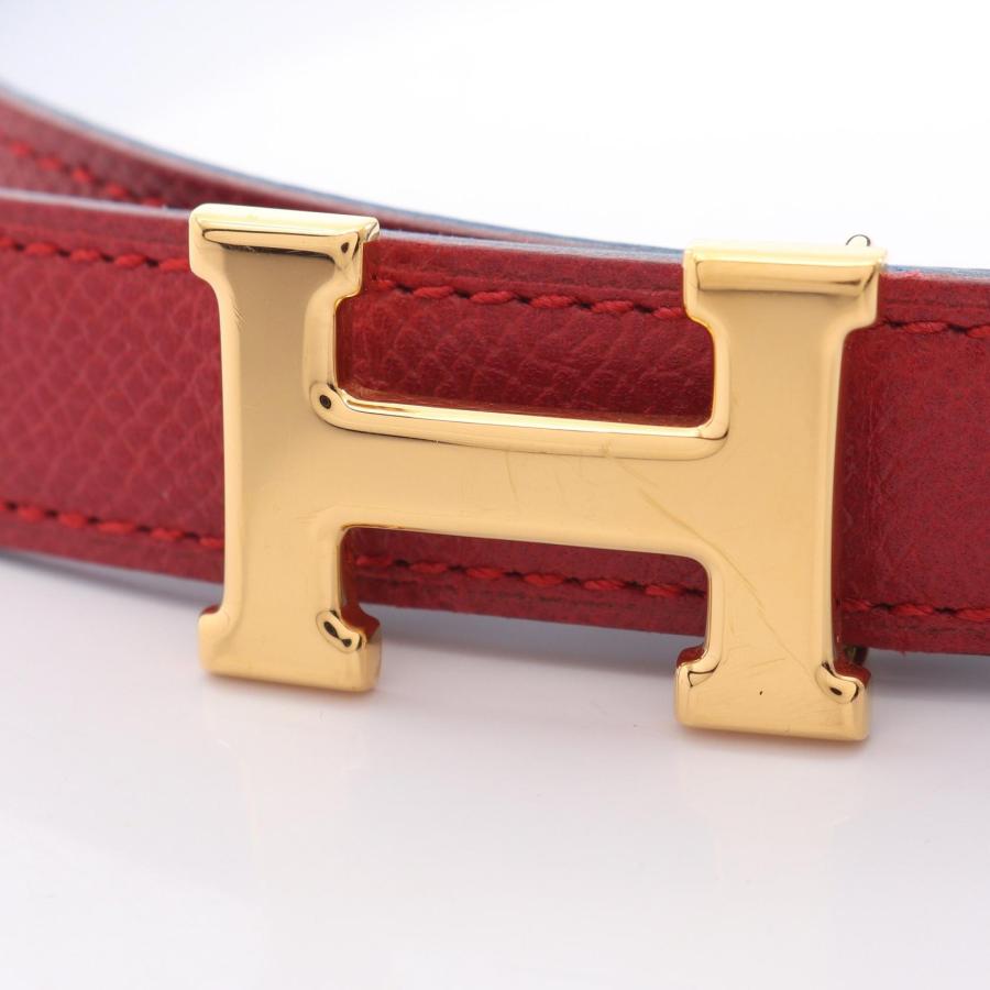 美品・箱付✨ エルメス コンスタンス ベルト リバーシブル Hバックル 赤 黒 HERMES（エルメス） ミニコンスタンス Hベルト リバーシブル ブランド