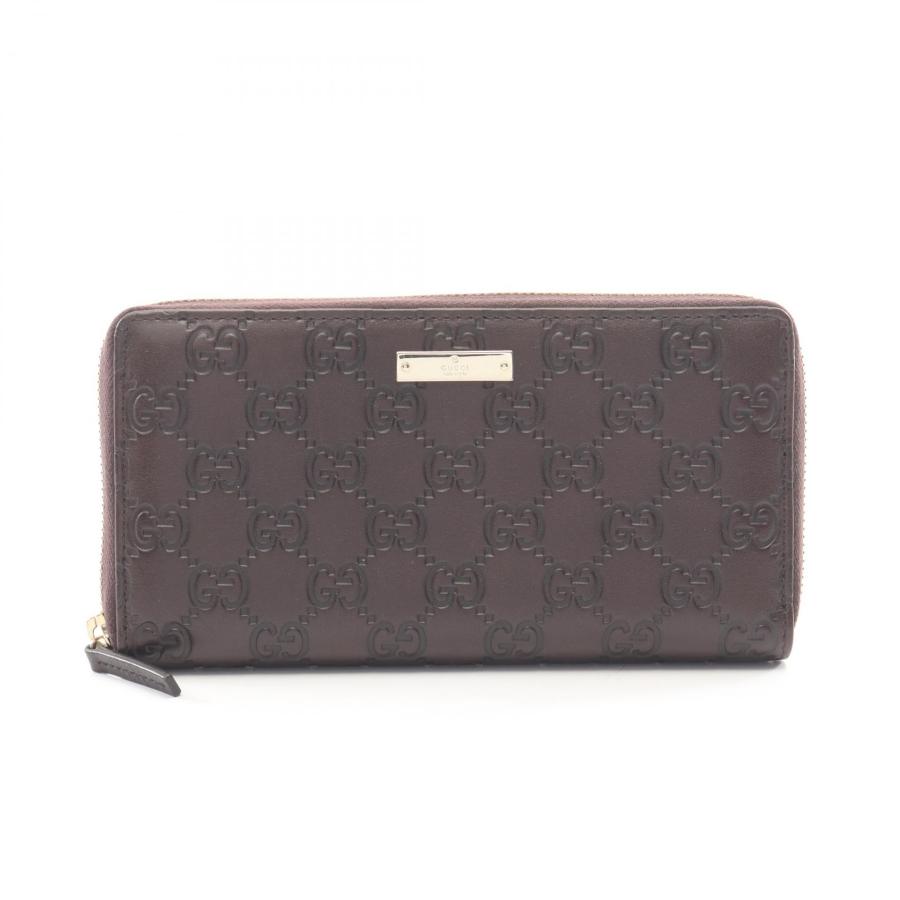 GUCCI（グッチ） GGキャンバス ブランドオフ レザー ラウンド長財布