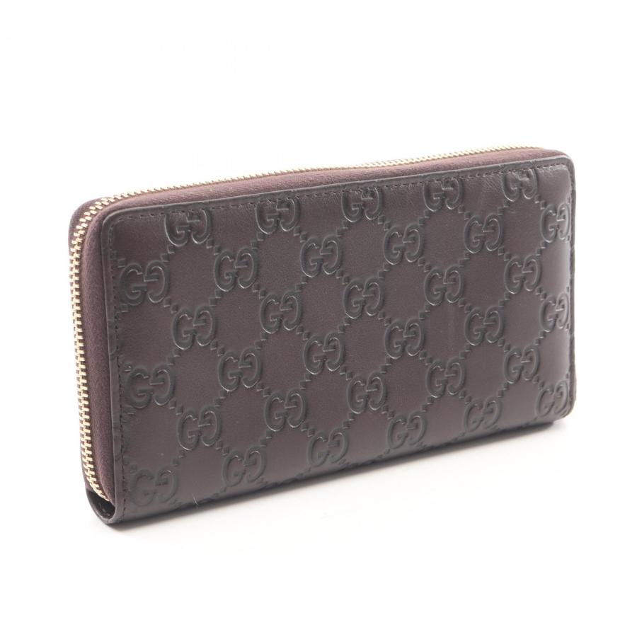 GUCCI（グッチ） GGキャンバス ブランドオフ レザー ラウンド長財布