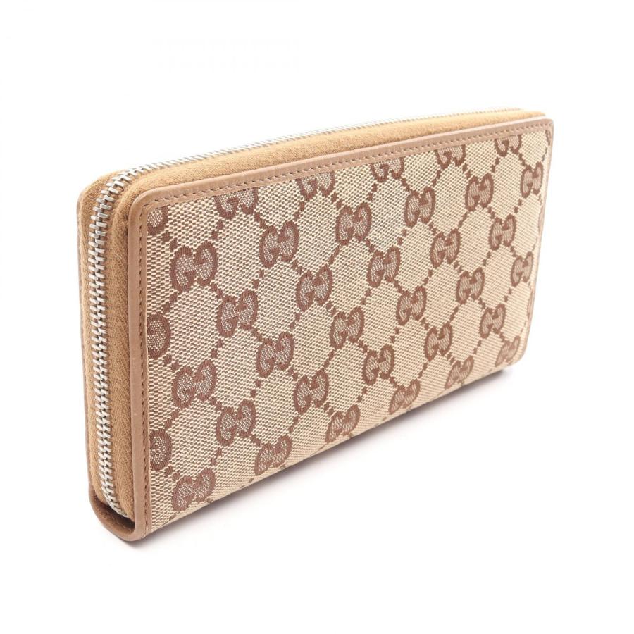GUCCI（グッチ） GGキャンバス ブランドオフ レザー ラウンド長財布 GG