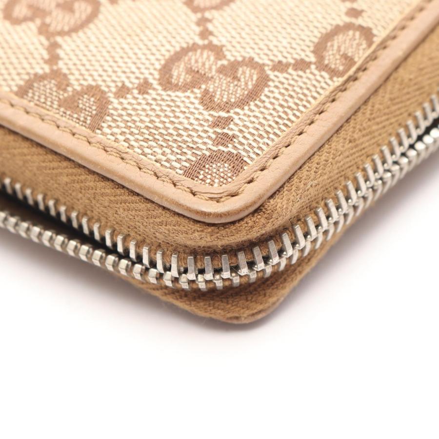 GUCCI（グッチ） GGキャンバス ブランドオフ レザー ラウンド長財布 GG