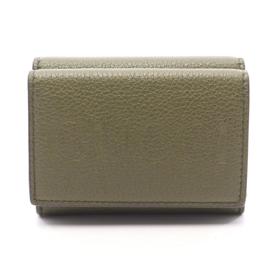 GUCCI　コンパクト財布 GUCCI（グッチ） ミニウォレット ロゴ ブランドオフ レザー 三つ折り
