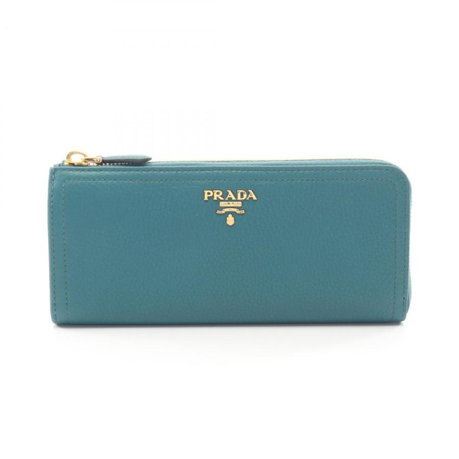 PRADA（プラダ） メタル ロゴ L型ZIP長財布 ブランドオフ レザー L型