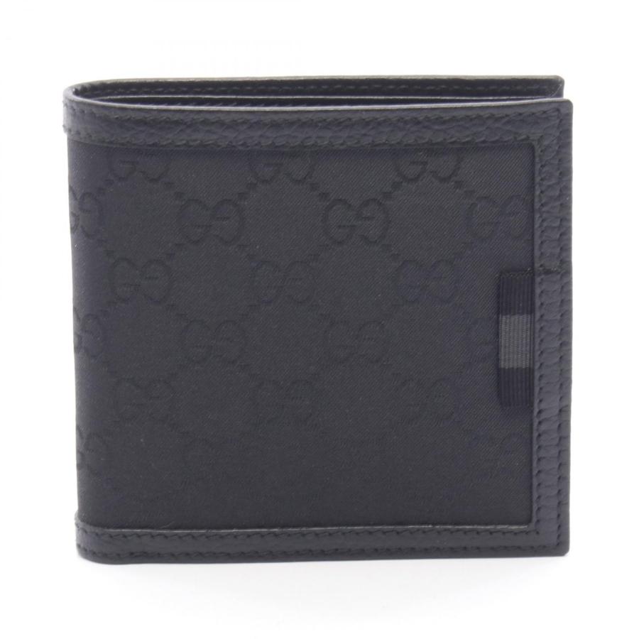 GUCCI（グッチ） GGキャンバス ブランドオフ レザー 二つ折り財布 GG
