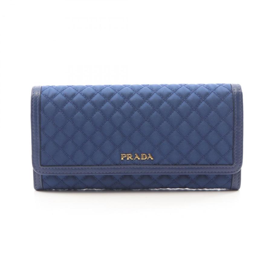 【美品】プラダ キルティング 長財布 ナイロン レザー パスケース付き 備品完備 PRADA（プラダ） キルティング ブランドオフ ナイロン 二つ折り長財布