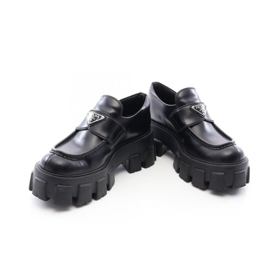 PRADA 三角プレート ローファー レザー 未使用級 PRADA（プラダ） 三角プレート 厚底 ブランドオフ レザー ローファー