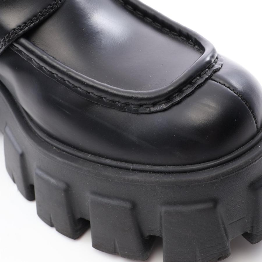 PRADA（プラダ） 三角プレート 厚底 ブランドオフ レザー ローファー