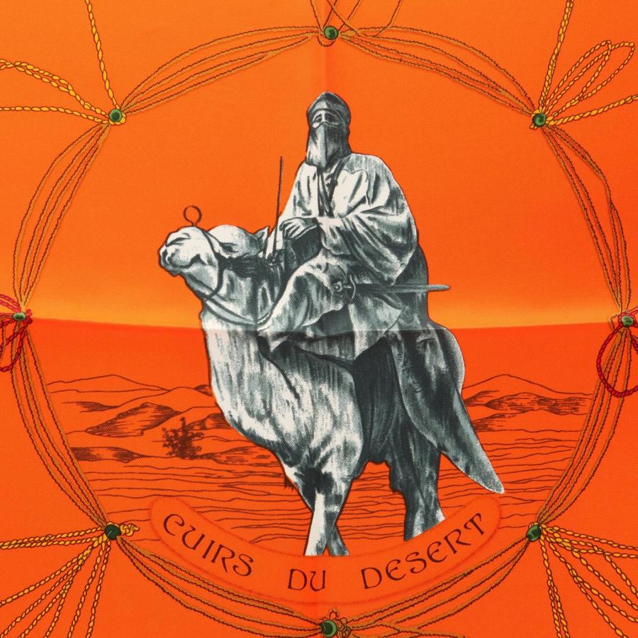 【未使用品】HERMES カレ90 CUIRS DU DESERTシルク正規品 HERMES（エルメス） カレ90 CUIRS DU DESERT ブランドオフ シルク