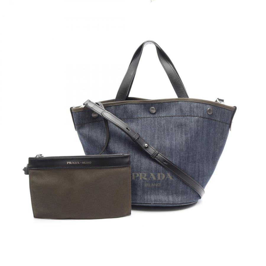 PRADA（プラダ） DENIM+CITY CALF 2WAY ブランドオフ デニム トート