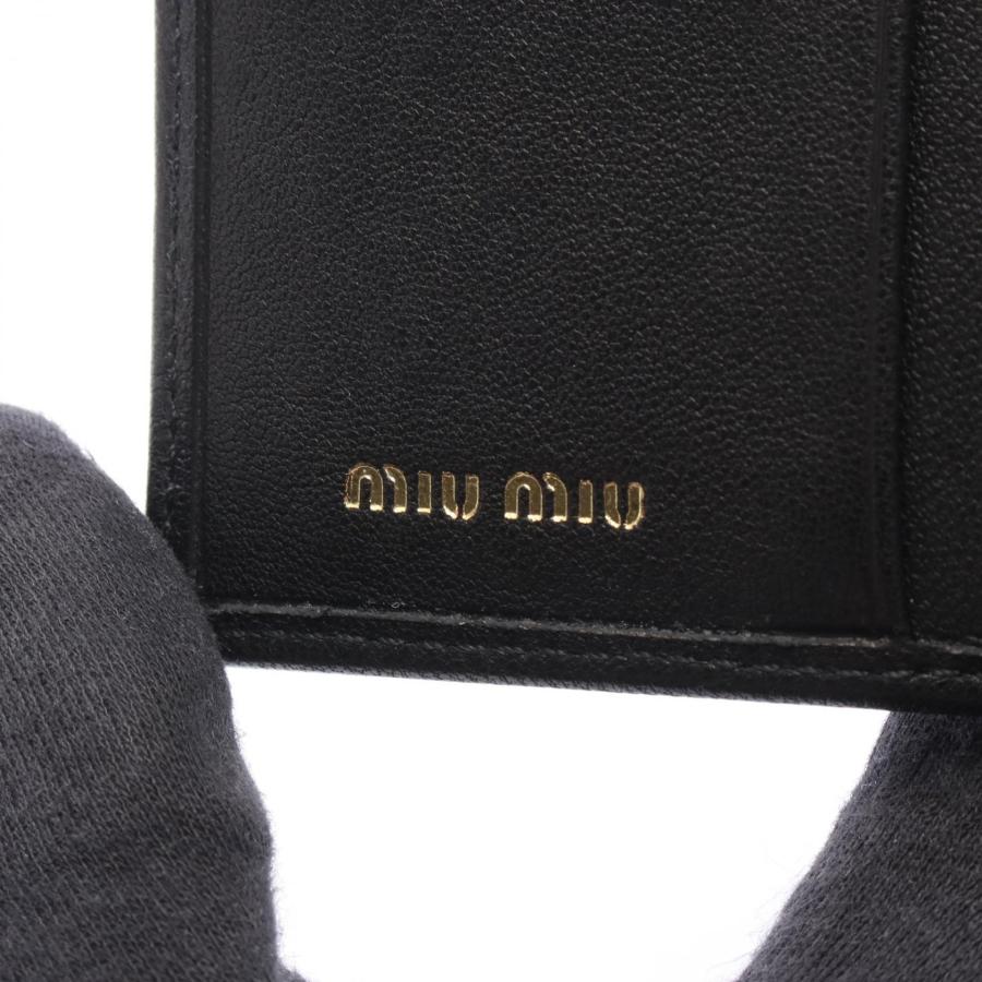 ミュウ エンボスロゴ ブランドオフ Miu レザー 二つ折り財布