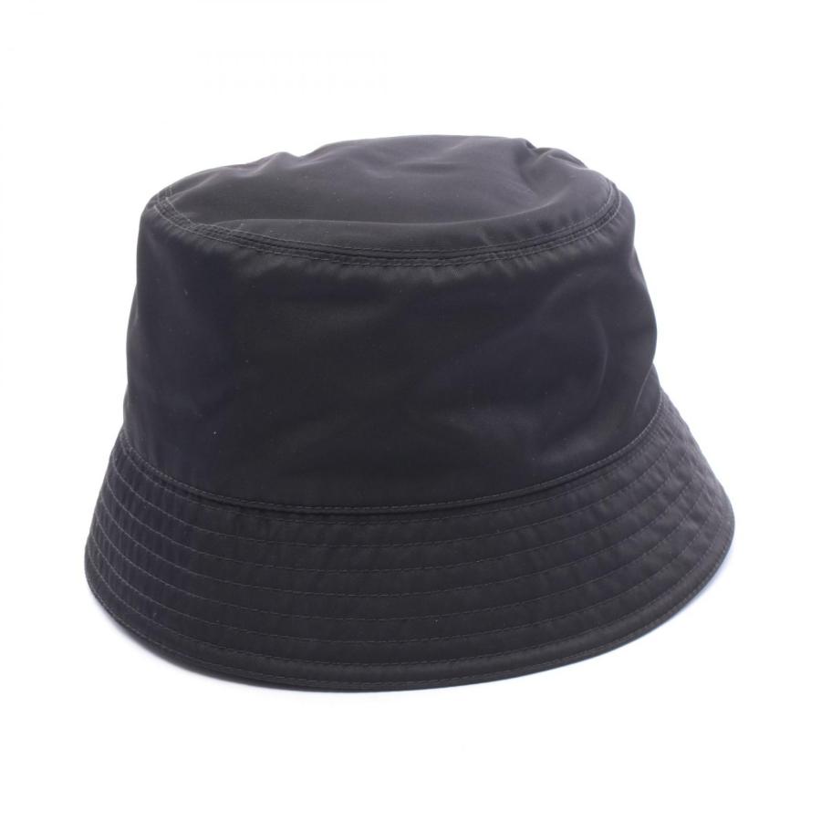 【超美品】プラダ Re-Nylon 三角プレート ソリッド ブラック 黒 PRADA（プラダ） Re-Nylon 三角プレート バケット ブランドオフ