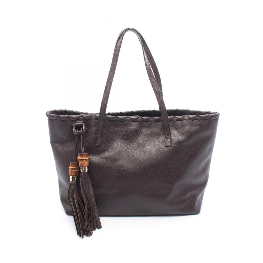 GUCCI（グッチ） バンブー ブランドオフ レザー トートバッグ カーフ 