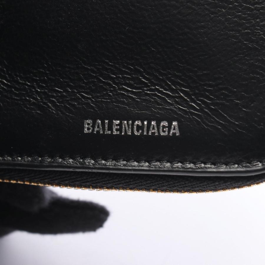 美品　付属品完備✨バレンシアガ　二つ折り財布　オールオーバーロゴ　レザー　黒 BALENCIAGA（バレンシアガ） 二つ折財布 ブランドオフ レザー 二つ折り