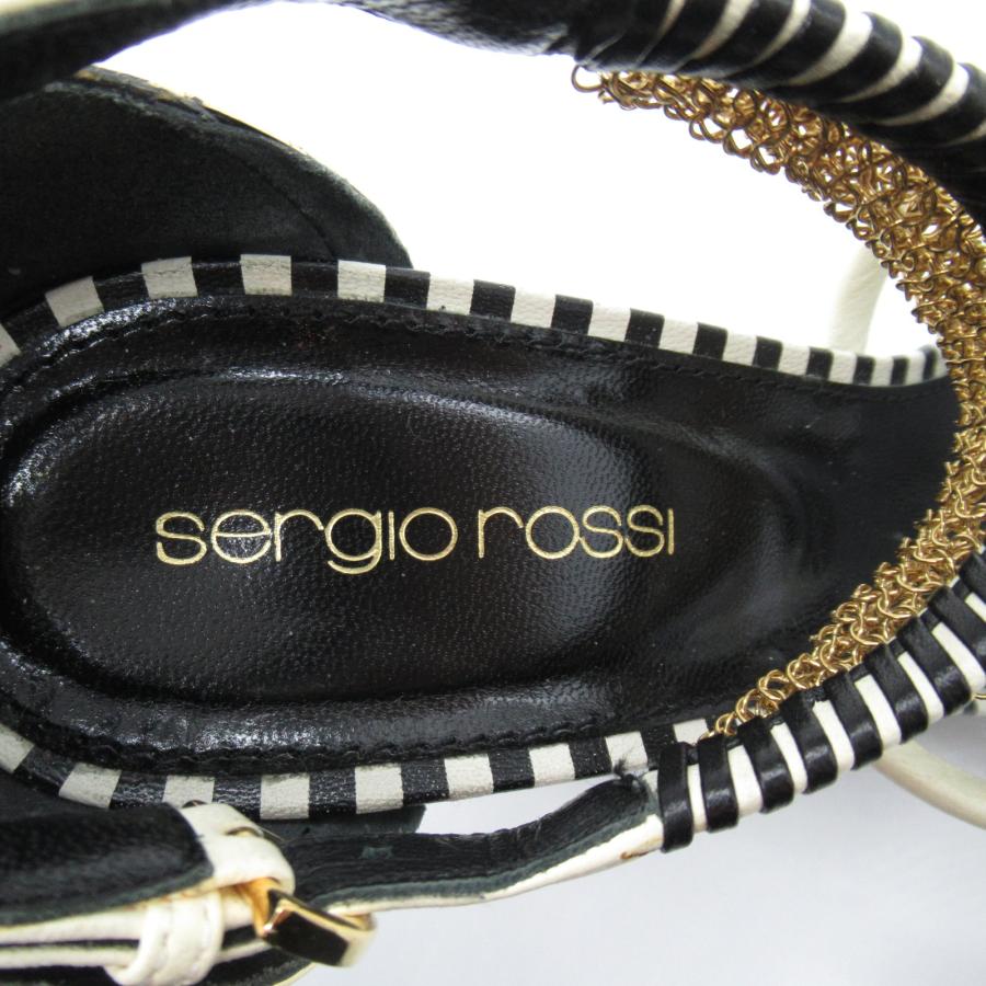 セルジオロッシ 38 24.5 レザー ミュール ポインテッドトゥ シルバー