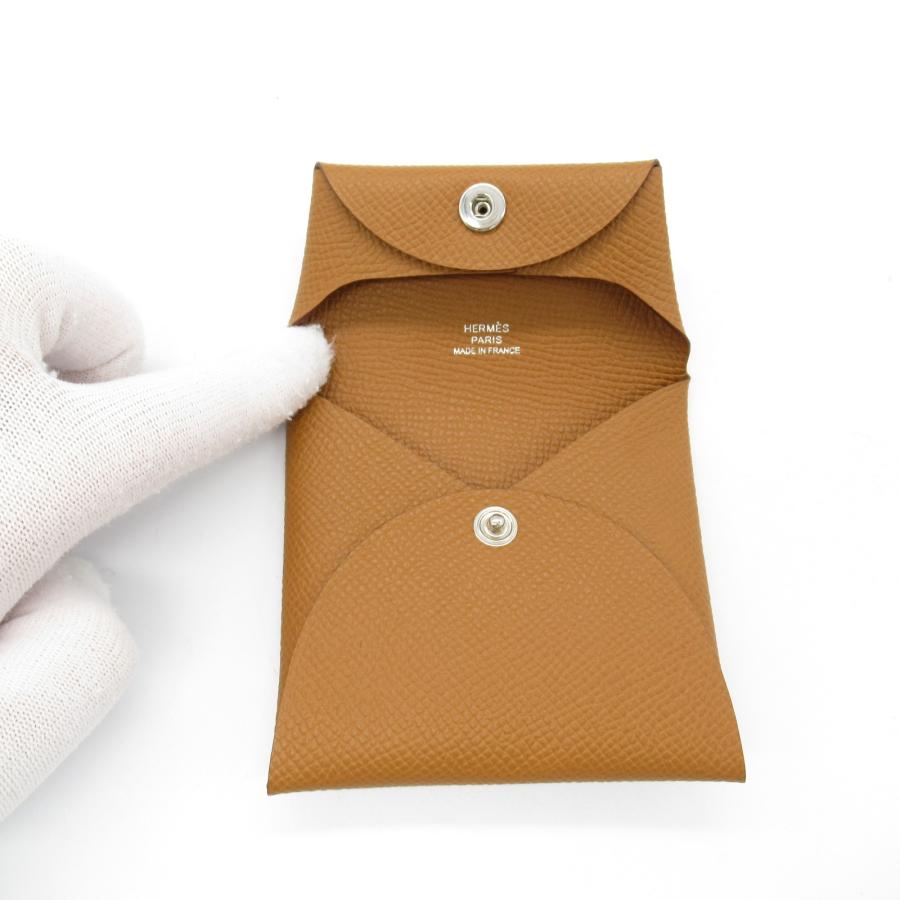 HERMES エルメス バスティア ゴールド ブランドオフ レザー コイン