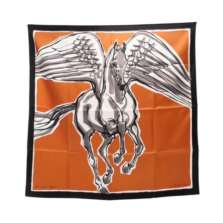 HERMES（エルメス） カレ90 Libre Comme Pegase ノワール キャラメル