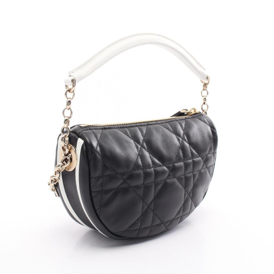 【中古】クリスチャン  ディオール  Christian  Dior  ラムスキン  カナージュ  ヴァイブ  ホーボー  ショルダーバッグ  ブラック/ホワイト/MA2602008 ディオール VIBE ヴァイブ スモール ホーボー カナージュ ブランドオフ