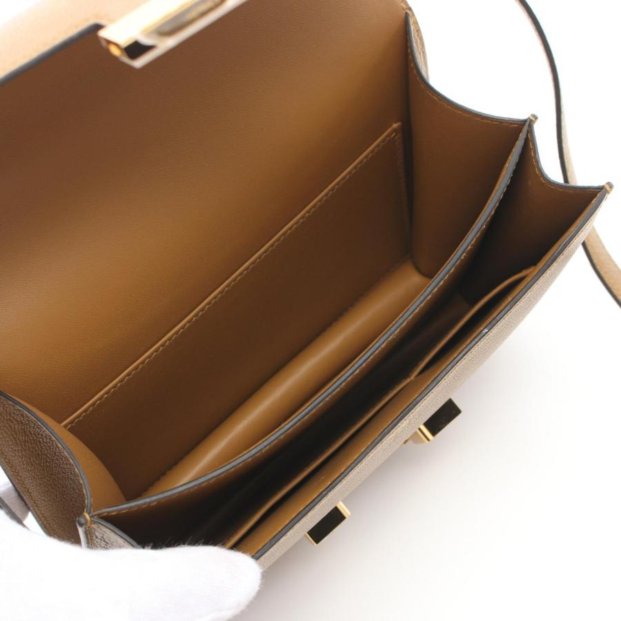 エルメス HERMES コンスタンス3 ミニ ショルダーバッグ バッグ レザー シェーブル シェーブル レディース イエロー系 【中古】 エルメス HERMES コンスタンス3 ミニ K刻 ブラック GD金具 シェーブル