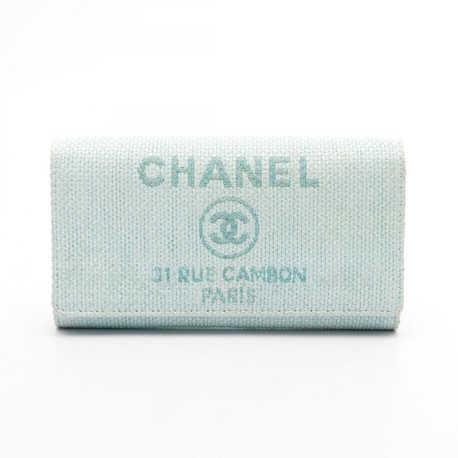 CHANEL シャネル ドーヴィル ブランドオフ レザー 二つ折り長財布 中古  